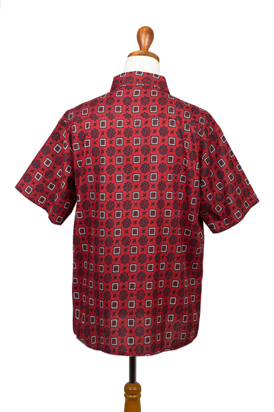 Baumwollhemd für Herren - Kurzärmliges Herren-Baumwollhemd aus Indien