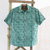Men's cotton shirt, 'Aqua Lotus' - Men's Button-Up Cotton Shirt from India (image 2d) thumbail
