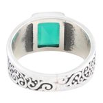 Men's onyx cocktail ring, 'Green Glisten' - Men's Green Onyx and Sterling Silver Cocktail Ring