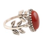 Men's onyx cocktail ring, 'Subtle Oval' - Handmade Men's Onyx and Sterling Silver Cocktail Ring