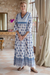 Cotton empire waist dress, 'Fantasy Land' - Cotton Floral-Motif Maxi Dress from India (image 2b) thumbail