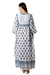 Cotton empire waist dress, 'Fantasy Land' - Cotton Floral-Motif Maxi Dress from India (image 2d) thumbail
