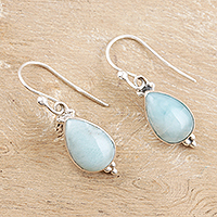Larimar dangle earrings, 'Quench' - Larimar and Sterling Silver Dangle Earrings
