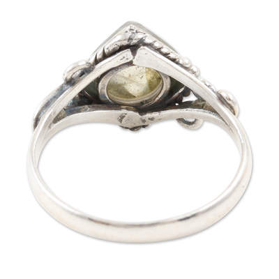 Labradorite single stone ring, 'Grey Morning' - Labradorite and Sterling Silver Single Stone Ring