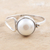 Cultured pearl single stone ring, 'Dreamy Moon' - Handmade Pearl and Sterling Silver Single Stone Ring thumbail