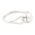 Cultured pearl single stone ring, 'Dreamy Moon' - Handmade Pearl and Sterling Silver Single Stone Ring (image 2c) thumbail