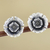 Sterling silver button earrings, 'Pretty Primrose' - Hand Made Sterling Silver Floral Button Earrings (image 2) thumbail