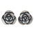 Sterling silver button earrings, 'Spring Hope' - Artisan Made Sterling Silver Floral Button Earrings thumbail