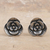 Sterling silver button earrings, 'Spring Hope' - Artisan Made Sterling Silver Floral Button Earrings (image 2b) thumbail