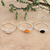 Gemstone single stone rings, 'Underground Rumor' (set of 3) - Rainbow Moonstone and Onyx Single Stone Rings (Set of 3) (image 2) thumbail
