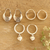 Sterling silver hoop earrings, 'Dancing Barefoot' (set of 3) - Handmade Sterling Silver Hoop Earrings (image 2) thumbail