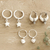 Sterling silver hoop earrings, 'Heart and Star' (set of 3) - Hand Crafted Sterling Silver Hoop Earrings (image 2) thumbail