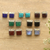 Gemstone stud earrings, 'Dazzling Squares' (set of 7) - Hand Crafted Square Stud Earrings (Set of 7) (image 2) thumbail