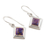 Sterling silver dangle earrings, 'Small Star in Purple' - Purple Sterling Silver Dangle Earrings
