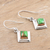 Sterling silver dangle earrings, 'Small Star in Green' - Green Sterling Silver Dangle Earrings