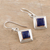 Lapis lazuli dangle earrings, 'Small Star in Royal Blue' - Lapis Lazuli and Sterling Silver Dangle Earrings