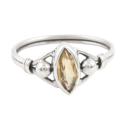 Citrine cocktail ring, 'Baroness in Yellow' - Citrine and Sterling Silver Cocktail Ring