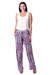 Viscose pants, 'Meena Bazaar in Purple' - Purple Print Viscose Pants (image 2a) thumbail