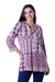 Viscose tunic, 'Meena Bazaar in Purple' - Artisan Crafted Viscose Tunic (image 2a) thumbail