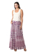 Viscose maxi skirt, 'Meena Bazaar in Purple' - Long Viscose Print Skirt (image 2a) thumbail
