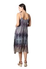 Embroidered viscose sundress, 'Jaipur Twilight' - Tie-Dyed and Printed Viscose Sundress