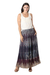 Embroidered viscose maxi skirt, 'Jaipur Twilight' - Long Viscose Skirt with Hand Embroidery (image 2d) thumbail