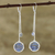 Labradorite dangle earrings, 'Late Night' - Labradorite and Sterling Silver Dangle Earrings (image 2) thumbail