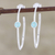 Chalcedony half-hoop earrings, 'Cloud Busting' - Chalcedony and Sterling Silver Half-Hoop Earrings