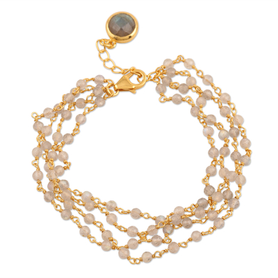 Gold-Plated Labradorite Beaded Bracelet