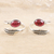 Garnet toe rings, 'Late Autumn' (pair) - Garnet and Sterling Silver Toe Rings (Pair) thumbail