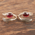 Garnet toe rings, 'Late Autumn' (pair) - Garnet and Sterling Silver Toe Rings (Pair) (image 2b) thumbail