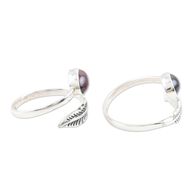 Garnet toe rings, 'Late Autumn' (pair) - Garnet and Sterling Silver Toe Rings (Pair)