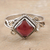 Garnet cocktail ring, 'Fly a Kite' - Garnet and Sterling Silver Cocktail Ring (image 2) thumbail