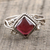 Garnet cocktail ring, 'Fly a Kite' - Garnet and Sterling Silver Cocktail Ring (image 2b) thumbail