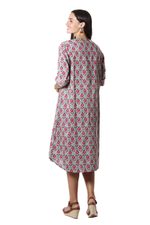 Cotton shift dress, 'Spring Fiesta' - Screen Printed Floral-Motif Shift Dress