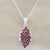 Garnet pendant necklace, 'Dark Red Beauty' - Garnet and Sterling Silver Pendant Necklace