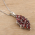 Garnet pendant necklace, 'Dark Red Beauty' - Garnet and Sterling Silver Pendant Necklace