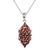 Garnet pendant necklace, 'Dark Red Beauty' - Garnet and Sterling Silver Pendant Necklace