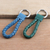 Leather key fobs, 'Trendy Duo' (pair) - Braided Leather Key Fobs (Pair)