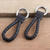 Leather key fobs, 'Classic Duo' (pair) - Black and Brown Leather Key Fobs (Pair) (image 2) thumbail