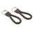 Leather key fobs, 'Classic Duo' (pair) - Black and Brown Leather Key Fobs (Pair) thumbail