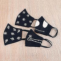 Embroidered Adult and Child Face Masks (Set of 4),'Magical Harmony'