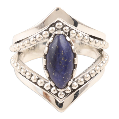 Sterling Silver and Lapis Lazuli Cocktail Ring