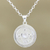 Rainbow moonstone and cubic zirconia pendant necklace, 'Surround' - Rainbow Moonstone and Cubic Zirconia Pendant Necklace