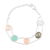 Multi-gemstone charm bracelet, 'Seaside Town' - Rainbow Moonstone and Rose Quartz Charm Bracelet thumbail