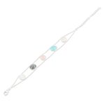 Multi-gemstone charm bracelet, 'Seaside Town' - Rainbow Moonstone and Rose Quartz Charm Bracelet