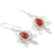 Onyx dangle earrings, 'Sunset Lotus' - Sterling Silver and Red Onyx Dangle Earrings (image 2c) thumbail