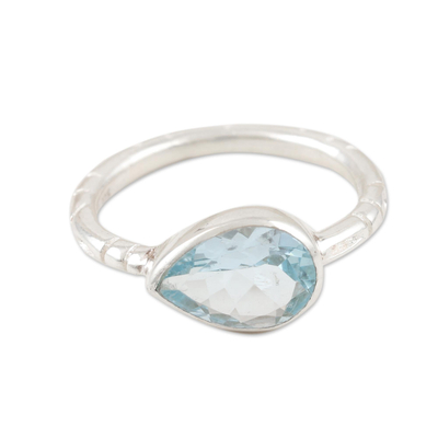 Sterling Silver and Blue Topaz Single Stone Ring