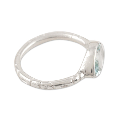 Blue topaz single stone ring, 'Tropical Waters' - Sterling Silver and Blue Topaz Single Stone Ring