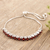 Rhodium-plated garnet pendant bracelet, 'Sunbathe in Red' - Rhodium-Plated Garnet Pendant Bracelet